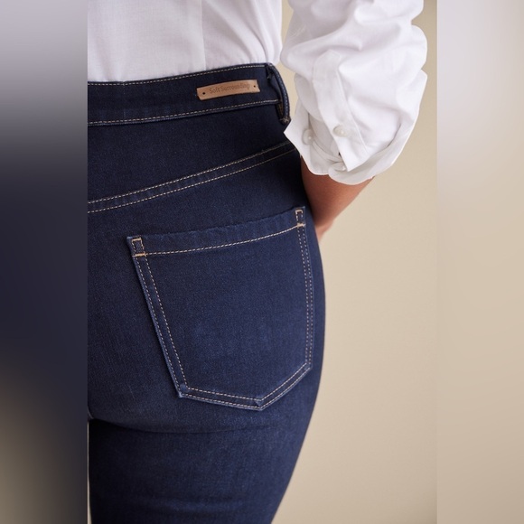 Soft Surroundings Ultimate Denim Straight Leg Stretch Jeans Dark Wash Size 10 - Picture 5 of 10